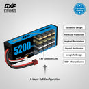 DXF LiPo Battery 2S 7.4V 5200mAh 120C Graphene Softcase with EC5 / T / TRX / XT60 / XT90 / XT150 / Q8s Plug for RC 1/8 1/10 Buggy Truck Car Off-Road Drone