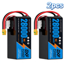 DXF 6S 23.1V 28000mAh 15C Soft Case LiPo Battery with 8AWG Wire for Toy Cars, Boats, UAVs & Drones (1-6 Pack)