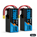 DXF 6S 22.2V 27000mAh 10C Soft Case LiPo Battery with 8AWG Wire for Toy Cars, Boats, UAVs & Drones (1-6 Pack)