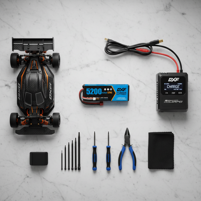 DXF 2S LiPo Battery 7.4V 5200mAh 120C Hardcase - Graphene RC Power Pack