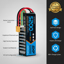 DXF Lipo Battery 6S 22.2V 5200mAh 80C Graphene Softcase with EC5 / T / TRX / XT60 / XT90 / XT150 / Q8s Plug for RC 1/8 1/10 Buggy Truck Car Off-Road Drone