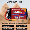 DXF 550mAh 5S 80C 18.5V Lipo Battery Pack for FPV LiPo Battery
