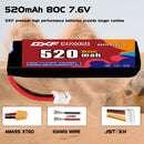 DXF 520mAh 2S 80C 7.6V Lipo Battery Pack for FPV LiPo Battery