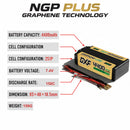 DXF LiPo Battery 2S 7.4V 4400mAh 140C Graphene Gold NGP Plus Version with 5mm Bullet Connector for RC 1/10 Touring Car Racing