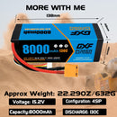(IT)DXF Lipo Battery 4S 15.2V 8000mAh 130C/260C HardCase Lipo Battery for RC HPI HSP 1/8 1/10 Buggy RC Car Truck