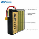 DXF Lipo Battery 4S 14.8V 6500mAh 100C Graphene Softcase with EC5 / T / TRX / XT60 / XT90 / XT150 / Q8s Plug for RC 1/8 1/10 Buggy Truck Car Off-Road Drone