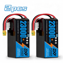 DXF SEMI-SOLID 12S 44.4V 23000mAh 10C Soft Case LiPo Battery with 8AWG Wire for Toy Cars, Boats, UAVs & Drones (1-6 Pack)