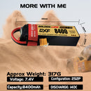 DXF LiPo Battery 2S 7.4V 8400mAh 140C Graphene Softcase with EC5 / T / TRX / XT60 / XT90 / XT150 / Q8s Plug for RC 1/8 1/10 Buggy Truck Car Off-Road Drone