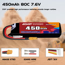 DXF 450mAh 2S 80C 7.6V Lipo Battery Pack for FPV LiPo Battery