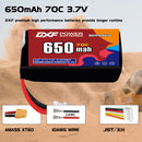 DXF LiPo Battery 1S 3.7V 650mAh 70C with PH2.0 / JST / XT30 / SM / XT60 / EC5 / XT90 for FPV Drone Whoop Micro Racing