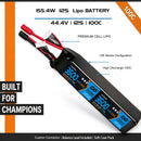DXF LiPo Battery 12S 44.4V 3500mAh 100C Graphene Softcase Blue with EC5 / T / TRX / XT60 / XT90 / XT150 / Q8s Plug for RC 1/8 1/10 Buggy Truck Car Off-Road Drone