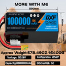 (CN)DXF 14S Lipo Battery 53.9V 15C 100000mAh Soft Case Battery  for Drone UAV FPV Car Truck Tank RC Semi solidstate Battery Racing Hobby