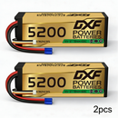 DXF GOLD Series 3S 11.1V 5200mAh 100C Graphene Hardcase LiPo Battery with EC5 Plug for 1/8 1/10 RC Car Truck (1-6 Pack)