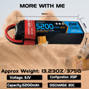 DXF Lipo Battery 3S 11.1V 5200mAh 80C Graphene Softcase with EC5 / T / TRX / XT60 / XT90 / XT150 / Q8s Plug for RC 1/8 1/10 Buggy Truck Car Off-Road Drone