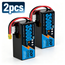 DXF SEMI-SOLID 12S 44.4V 35000mAh 5C Soft Case LiPo Battery with 8AWG Wire for Toy Cars, Boats, UAVs & Drones (1-6 Pack)