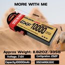 (CN)DXF Lipo Battery 2S 7.6V 10000MAH 150C  lipo Hardcase with  DEANS/T Plug for Rc 1/8 1/10 Buggy Truck Car Off-Road Drone