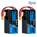 DXF 6S 22.2V 72000mAh 5C Soft Case LiPo Battery with 8AWG Wire for Toy Cars, Boats, UAVs & Drones (1-6 Pack)