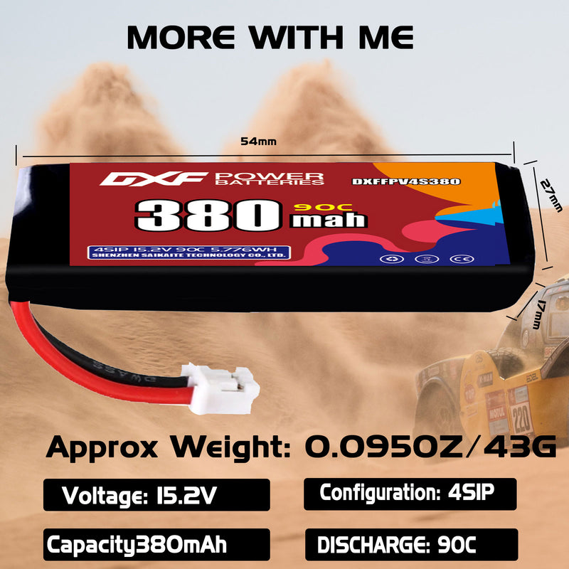 DXF 530mAh 4S 90C 15.2V Lipo Battery Pack for FPV LiPo Battery