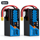 DXF SEMI-SOLID 12S 46.2V 40000mAh 15C Soft Case LiPo Battery with 8AWG Wire for Toy Cars, Boats, UAVs & Drones (1-6 Pack)
