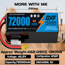 (CN)DXF 12S Lipo Battery 46.2V 15C 72000mAh Soft Case Battery  for Drone UAV FPV Car Truck Tank RC Semi solidstate Battery Racing Hobby