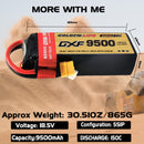 (CN)DXF 5S Lipo Battery 18.5V 150C 9500mAh Soft Case Battery with EC5 XT90 Connector for Car Truck Tank RC Buggy Truggy Racing Hobby
