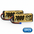 DXF GOLD VERSION 4S 14.8V 7000mAh 100C Graphene Hardcase LiPo Battery with 10AWG EC5 Plug for RC Car Truck (1-6 Pack)