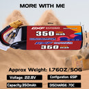 DXF 350mAh 6S 70C 22.8V Lipo Battery Pack for FPV LiPo Battery
