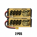 DXF Gold Version 3S HV 11.4V 8000mAh 140C Graphene Hardcase LiPo Battery with XT90 & 10AWG Wire (1-6 Pack)