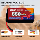 DXF 550mAh 1S 70C 3.7V Lipo Battery Pack for FPV LiPo Battery