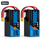 DXF SEMI-SOLID 12S 46.2V 36000mAh 15C Soft Case LiPo Battery with 8AWG Wire for Toy Cars, Boats, UAVs & Drones (1-6 Pack)