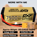 (CN)DXF Lipo Battery 4S 15.2V 7500MAH 150C  lipo Hardcase with  DEANS/T Plug for Rc 1/8 1/10 Buggy Truck Car Off-Road Drone