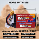 DXF 1550mAh 6S 100C 22.2V Lipo Battery Pack for FPV LiPo Battery
