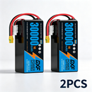 DXF SEMI-SOLID 12S 44.4V 30000mAh 5C Soft Case LiPo Battery with 8AWG Wire for Toy Cars, Boats, UAVs & Drones (1-6 Pack)