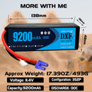 (ES)DXF Lipo Battery 3S 11.4V 9200MAH 130C Blue Series Graphene lipo Hardcase with EC5 Plug for Rc 1/8 1/10 Buggy Truck Car Off-Road Drone