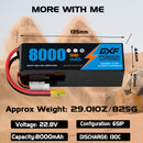 DXF LiPo Battery 6S HV 22.8V 8000mAh 130C Graphene Softcase Blue with EC5 / T / TRX / XT60 / XT90 / XT150 / Q8s Plug for RC 1/8 1/10 Buggy Truck Car Off-Road Drone