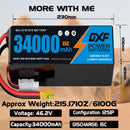 (CN)DXF 12S Lipo Battery 46.2V 15C 34000mAh Soft Case Battery  for Drone UAV FPV Car Truck Tank RC Semi solidstate Battery Racing Hobby