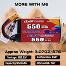 DXF 550mAh 6S 70C 22.2V Lipo Battery Pack for FPV LiPo Battery