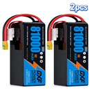 DXF 6S 22.2V 81000mAh 5C Soft Case LiPo Battery with 8AWG Wire for Toy Cars, Boats, UAVs & Drones (1-6 Pack)