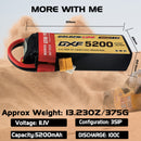 DXF Lipo Battery 3S 11.1V 5200mAh 100C Graphene Softcase with EC5 / T / TRX / XT60 / XT90 / XT150 / Q8s Plug for RC 1/8 1/10 Buggy Truck Car Off-Road Drone