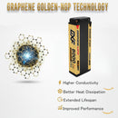 DXF 2S 7.4V 8000mAh 130C Golden NGP Graphene LiPo Hardcase Battery with 12AWG 5mm Bullet to Deans Plug for 1/8 1/10 RC Car Truck Boat Drone (1-6 Pack Available)