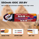 DXF 550mAh 6S 100C 22.8V Lipo Battery Pack for FPV LiPo Battery