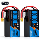 DXF 6S 23.1V 80000mAh 15C Soft Case LiHV Battery with 8AWG Wire for Toy Cars, Boats, UAVs & Drones (1-6 Pack)