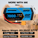 (EU)DXF Lipo Battery 4S 14.8V 7000mAh 100C/200C HardCase Lipo Battery for RC HPI HSP 1/8 1/10 Buggy RC Car Truck