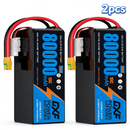 DXF SEMI-SOLID 14S 51.8V 80000mAh 10C Soft Case LiPo Battery with 8AWG Wire for Toy Cars, Boats, UAVs & Drones (1-6 Pack)