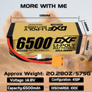 DXF LiPo Battery 4S 14.8V 6500mAh 100C Graphene Softcase Gold with EC5 / T / TRX / XT60 / XT90 / XT150 / Q8s Plug for RC 1/8 1/10 Buggy Truck Car Off-Road Drone