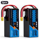 DXF 6S 23.1V 100000mAh 15C Soft Case LiHV Battery with 8AWG Wire for Toy Cars, Boats, UAVs & Drones (1-6 Pack)