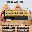 DXF Lipo Battery 6S HV 22.8V 7200mAh 140C GoldSeries Graphene Softcase with EC5 / T / TRX / XT60 / XT90 / XT150 / Q8s Plug for RC 1/8 1/10 Buggy Truck Car Off-Road Drone
