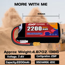 DXF 2200mAh 2S 120C 7.4V Lipo Battery Pack for FPV LiPo Battery