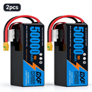 DXF SEMI-SOLID 14S 53.9V 50000mAh 15C Soft Case LiPo Battery with 8AWG Wire for Toy Cars, Boats, UAVs & Drones (1-6 Pack)