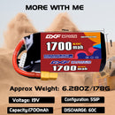 DXF LiPo Battery 5S HV 19.0V 1700mAh 60C with PH2.0 / JST / XT30 / SM / XT60 / EC5 / XT90 for FPV Drone Whoop Micro Racing